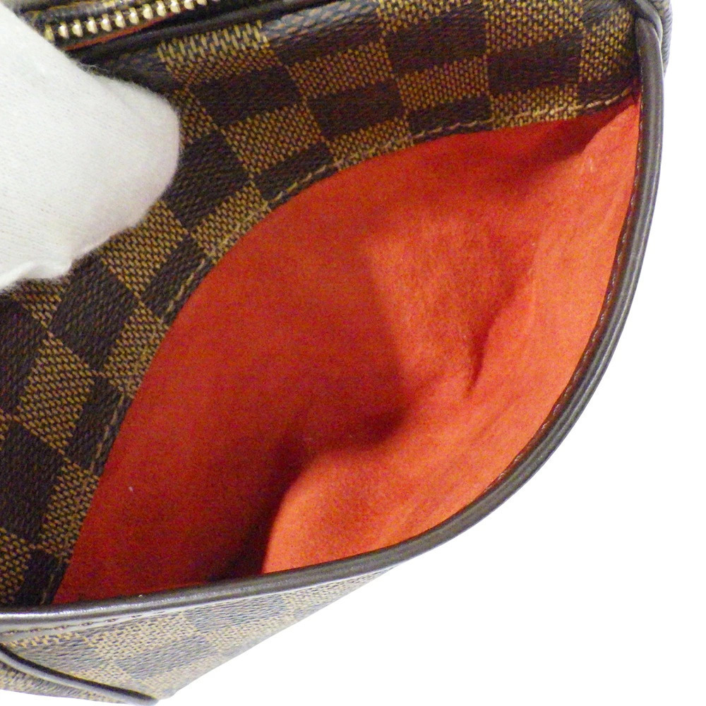 LOUIS VUITTON Pochette Ipanema Damier Shoulder Bag Leather Ebene Brown Crossbody